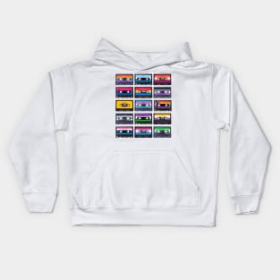 Pride Flags Music Cassette Collection Kids Hoodie